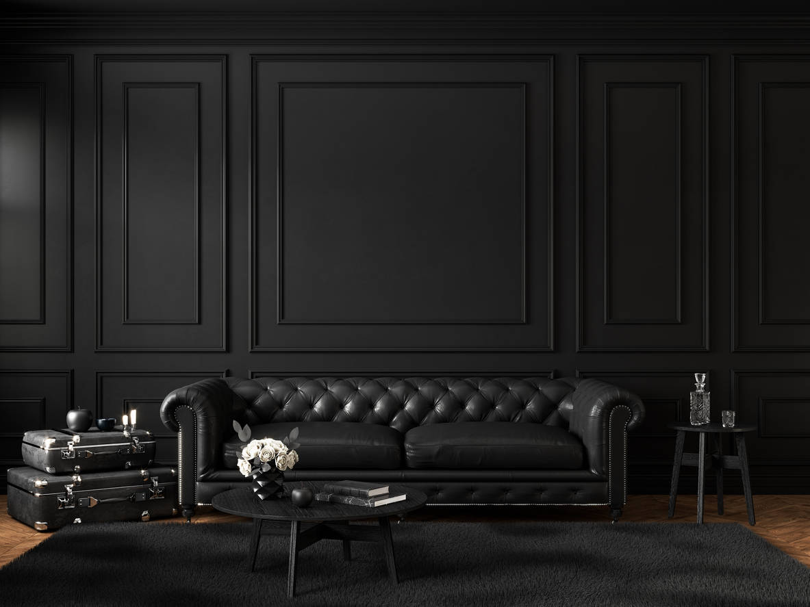 black Interior walls